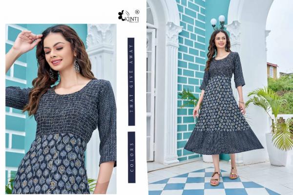 Kinti Blue Designer Fancy Anarkali Kurti Collection